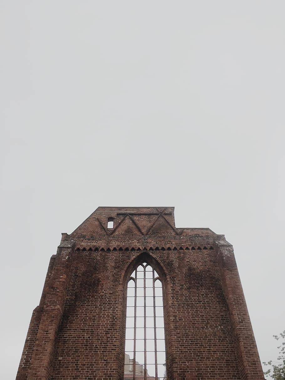 germany, berlin, ruins, window, wall, tall, war, dreary, rain HD wallpaper