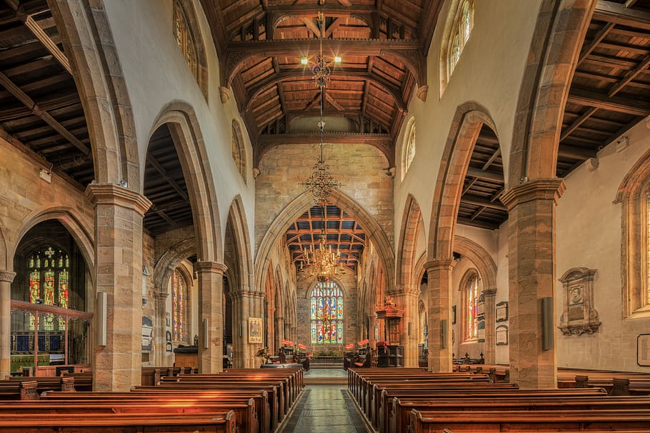 cathedral interior, architecture, built structure, place of worship HD wallpaper