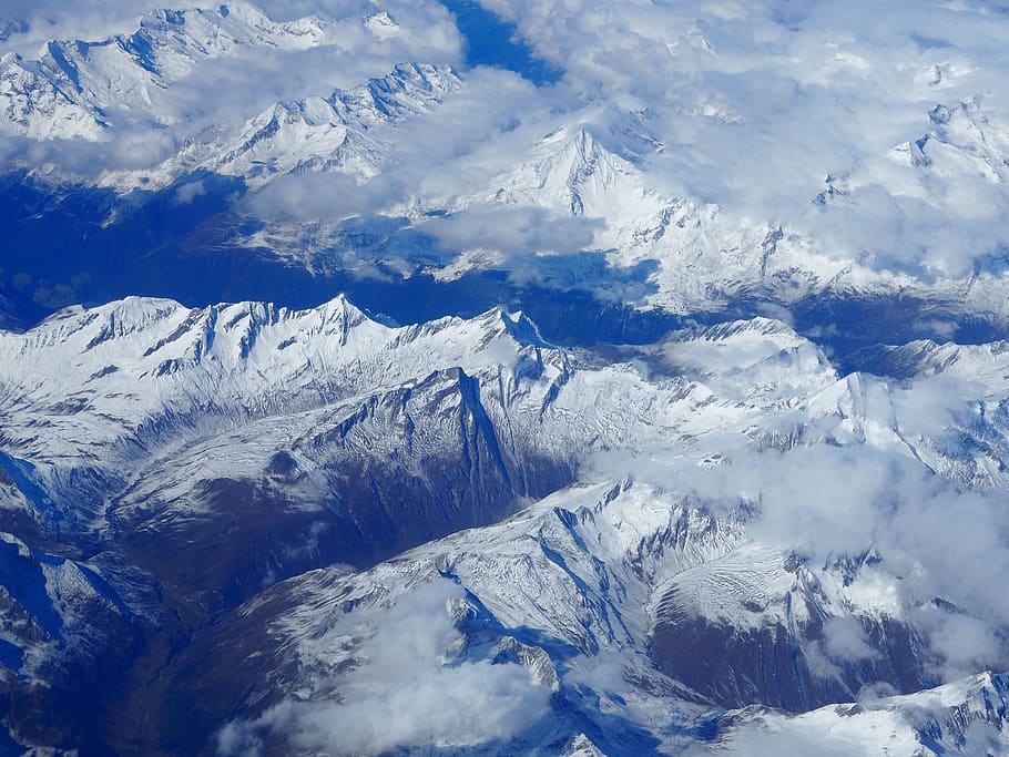 mountain, highland, clouds, summit, ridge, landscape, nature HD wallpaper