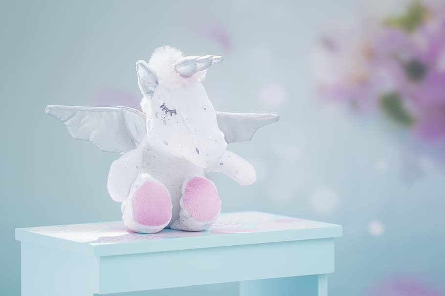 unicorn, pegasus, magical, pegacorn, baby, nap, fantasy, soft, HD wallpaper