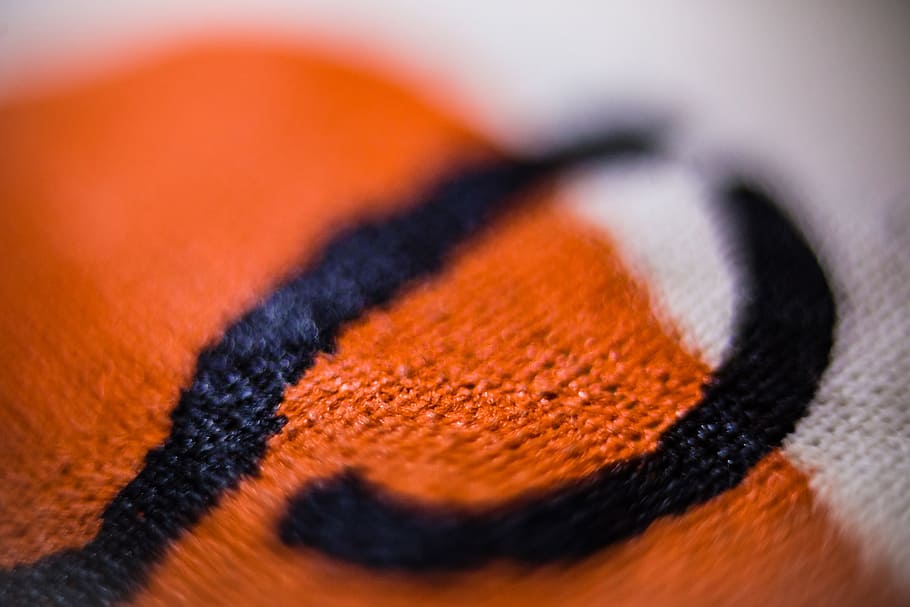 fabric, orange, close-up, no people, animal themes, selective focus HD wallpaper