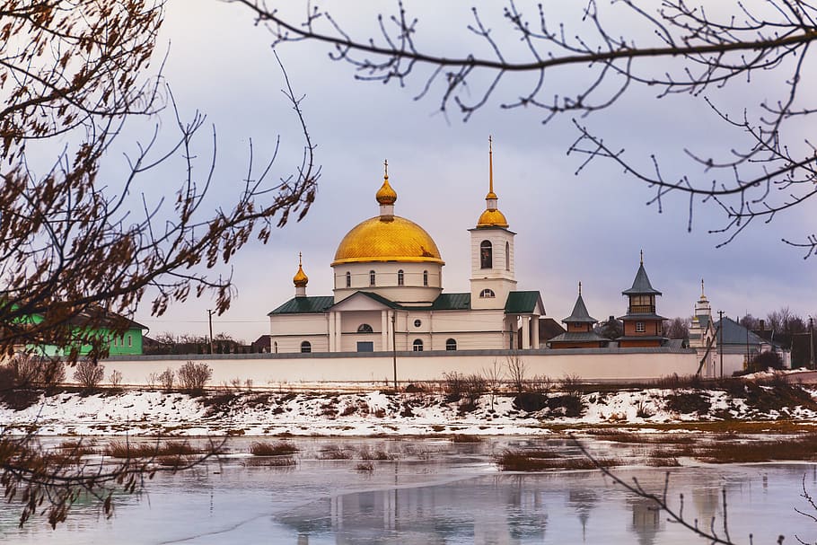 island, convent, dome, cathedral, the city, religion, building exterior HD wallpaper