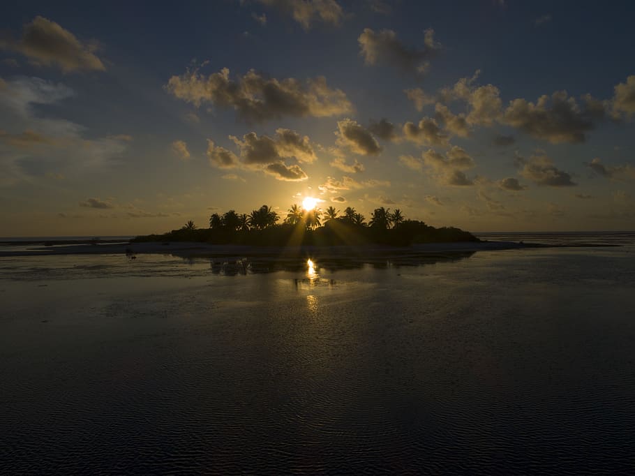 maldives, drone, djiphantom4pro, dronephoto, sunset, adducity, HD wallpaper