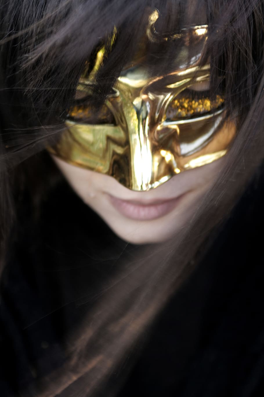 2732x1536px Free Download Hd Wallpaper Woman Mask Gold Hidden Girl Portrait Fashion Face Person Wallpaper Flare