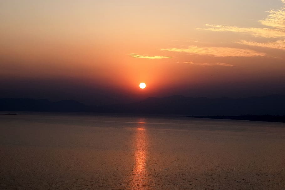 sunset, landscape, nature, sky, evening, clouds, dusk, dawn HD wallpaper