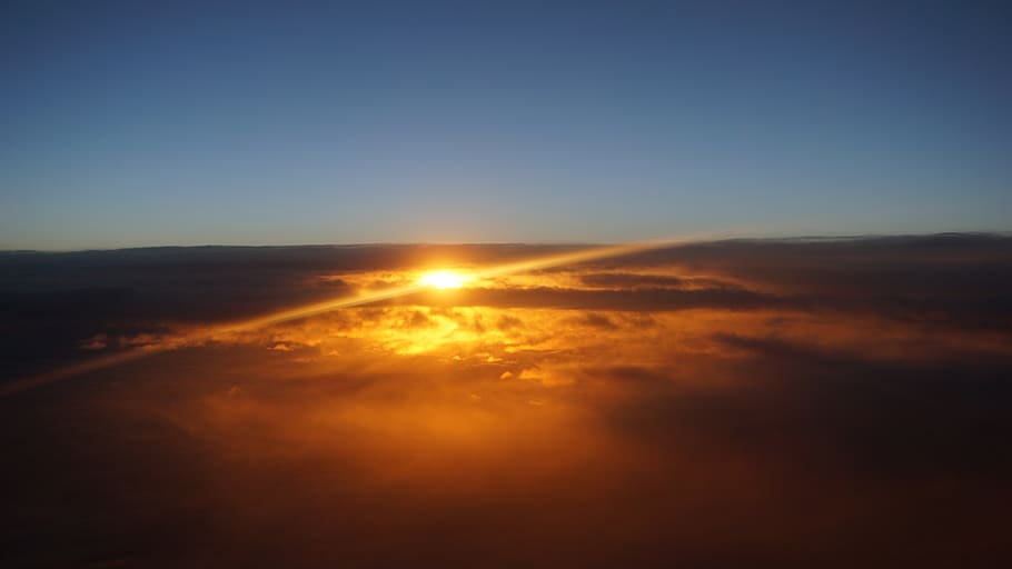 clouds, sunset, sky, tranquility, nature, sunlight, no people HD wallpaper