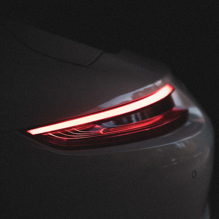 car taillight turned on, close-up, no people, indoors, red, technology, HD wallpaper