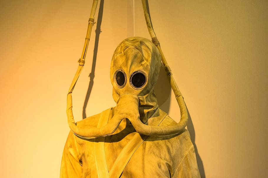 diver, kit, mask, safe, protect, suit, protection, yellow, human body part HD wallpaper