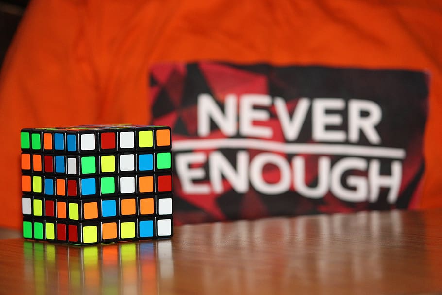 never enough, challenge, rubiks cube, puzzle, strategy, game HD wallpaper