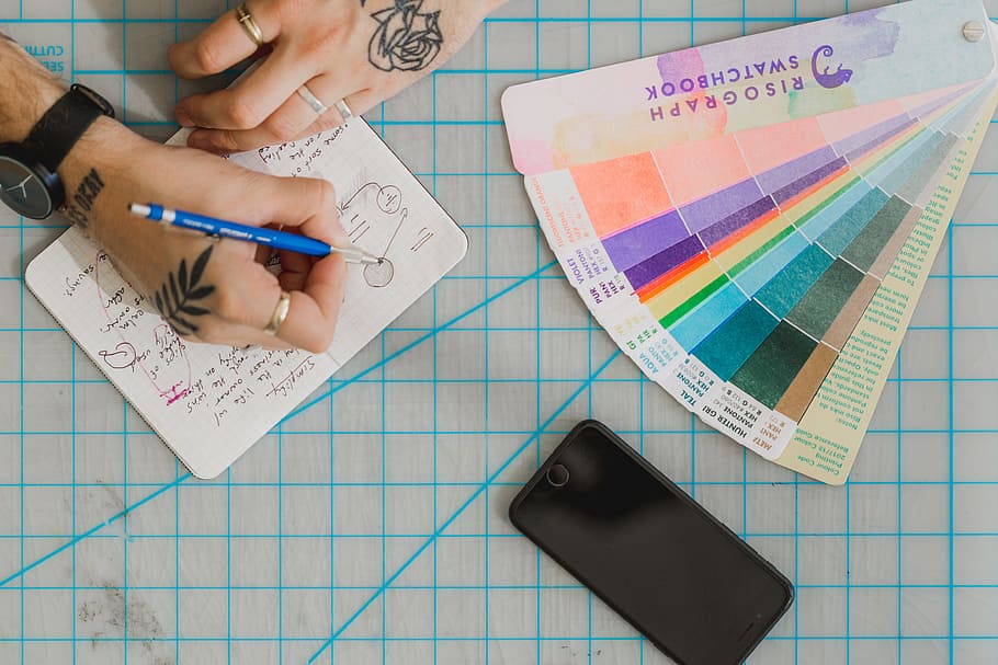 Creative Work With Color Options Photo, Flatlay, Graphic Designer HD wallpaper