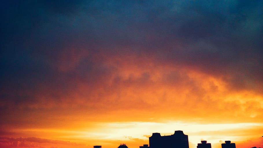 beijing, china, 北京, cloud - sky, architecture, sunset, orange color HD wallpaper