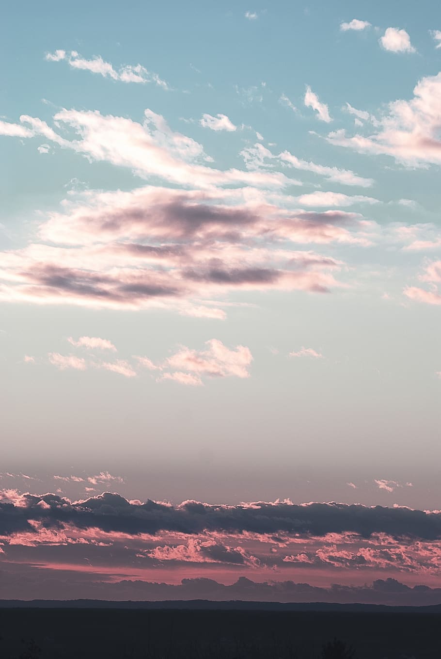 cloud formation during golden hour, nature, outdoors, sky, sunset HD wallpaper