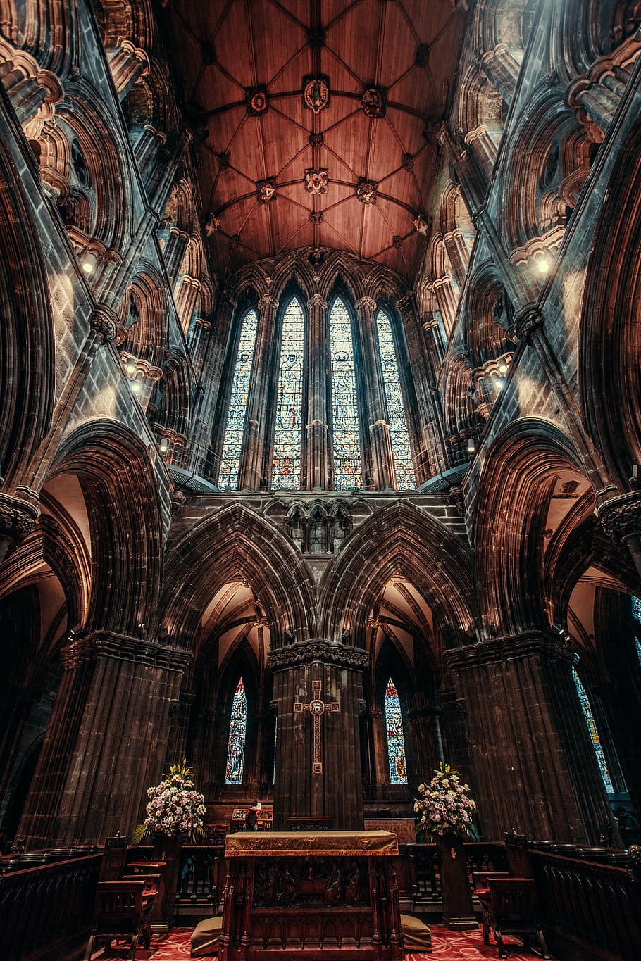 cathedral, glasgow, colouredwindows, architecture, built structure HD wallpaper