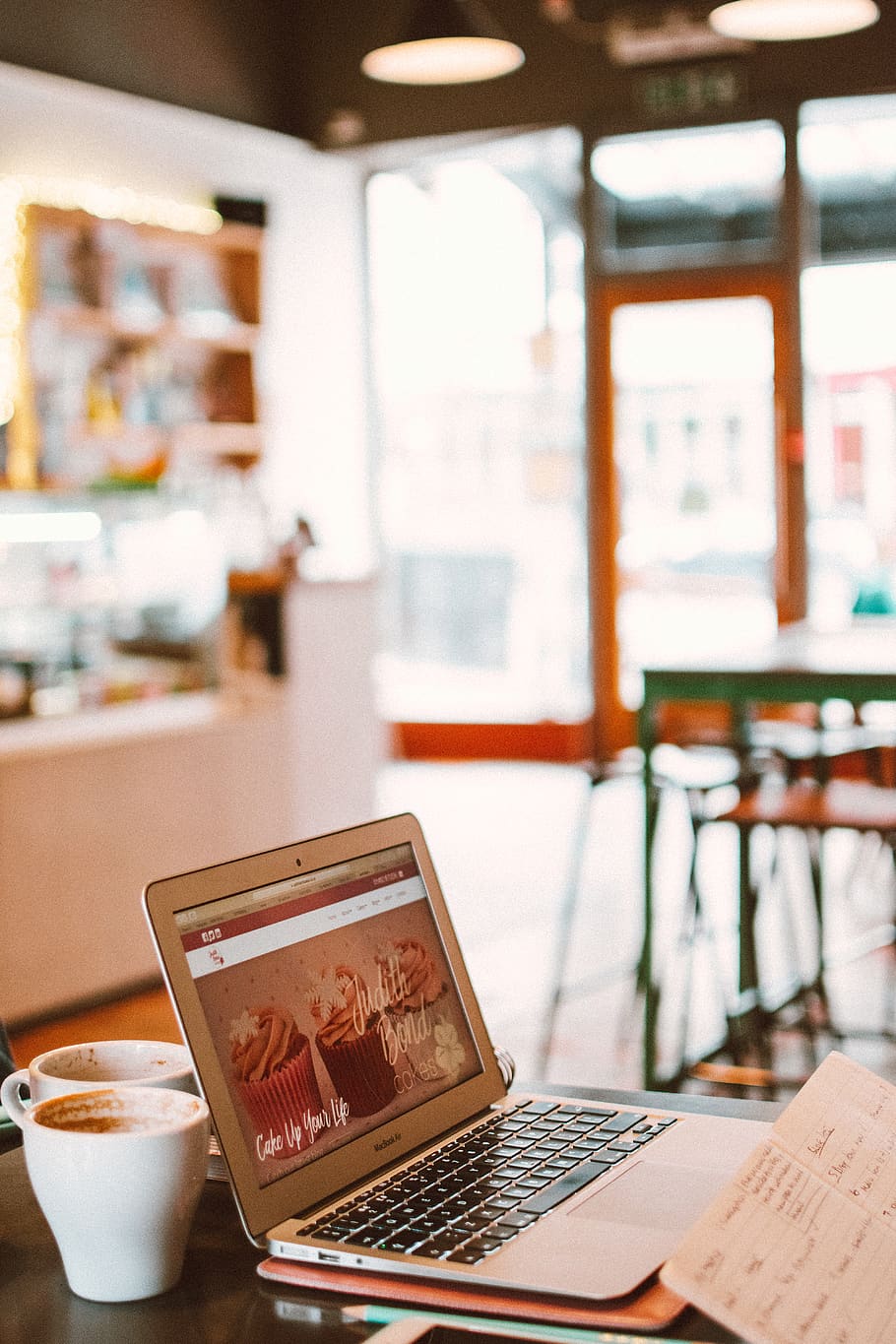 Photo of Laptop Beside White Mug, bistro, blur, cafeteria, coffee shop, HD wallpaper