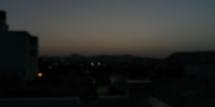 india, udaipur, building, sunset, light painting, evening, rooftop HD wallpaper