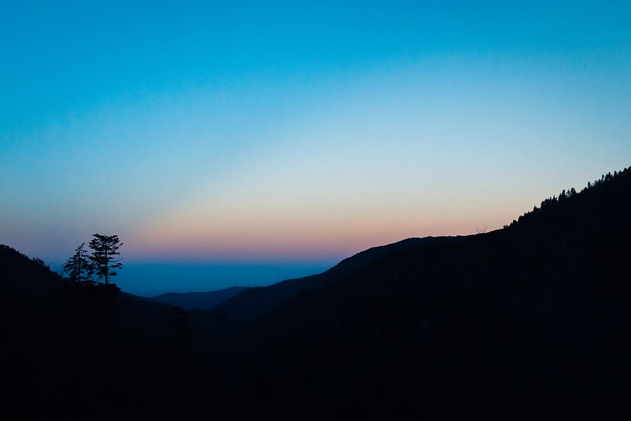 nature, outdoors, mountain, mountain range, sky, silhouette HD wallpaper