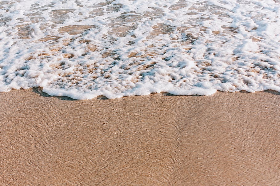 sea wave during daytime, land, aquatic sport, surfing, sand, beach HD wallpaper