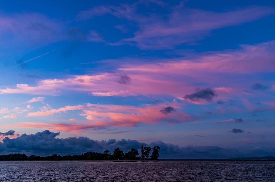 sky, clouds, twilight, in the evening, atmosphere, the background, HD wallpaper