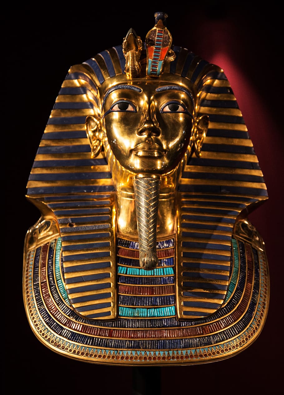 tutankhamun, object, gold, history, historical, pharoah, egypt, HD wallpaper