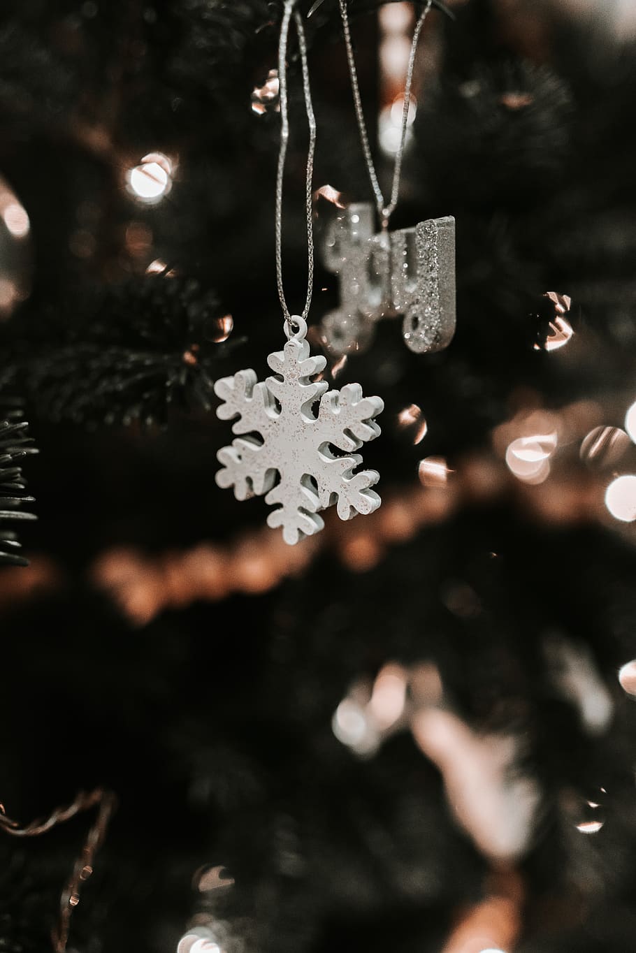 tree, crystal, plant, ornament, lighting, christmas tree, snowflake, HD wallpaper