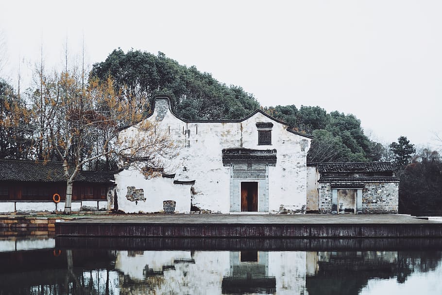 white concrete house, nature, outdoors, building, architecture HD wallpaper