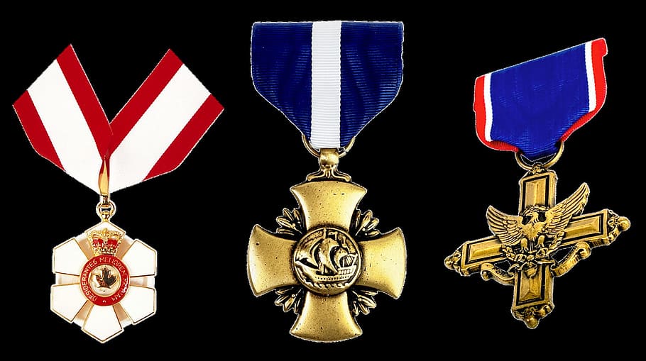 military, earn, honor, medal, object, achievement, metal, black background, HD wallpaper