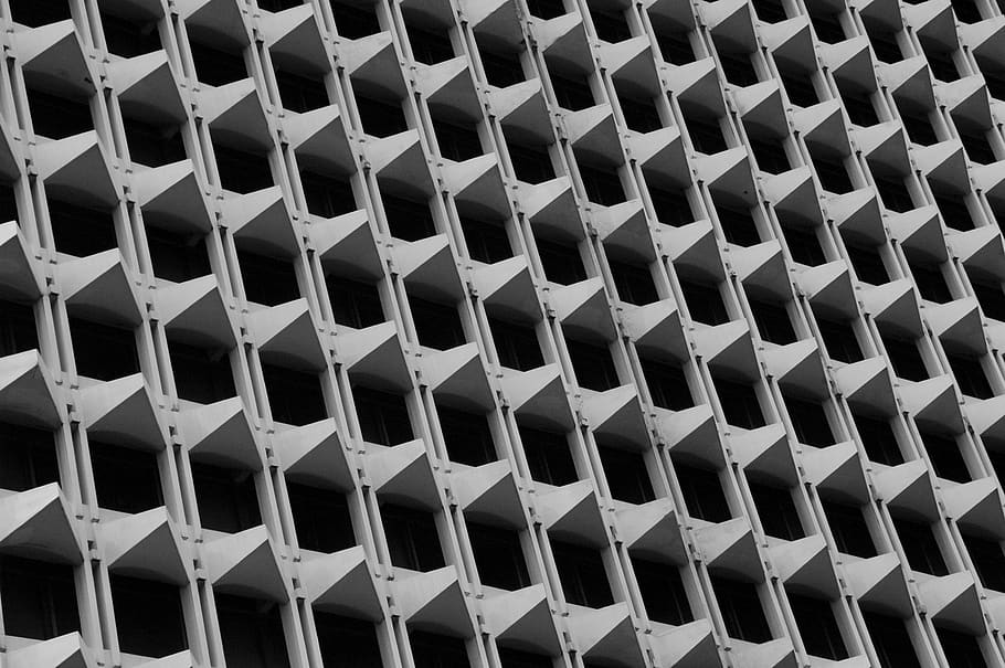 gray pyramid abstract digital wallpaper, housing, building, grey HD wallpaper