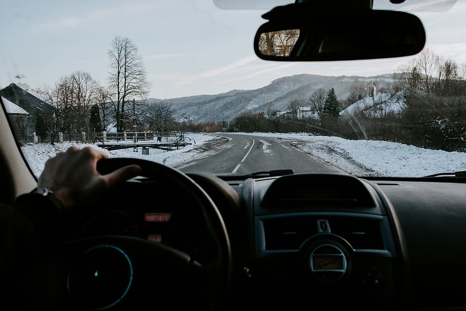 person holding steering wheel, car, transportation, glass - material HD wallpaper