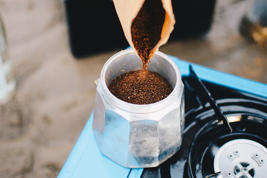 coffee grains in jar, coffee cup, food, plant, sweets, confectionery HD wallpaper