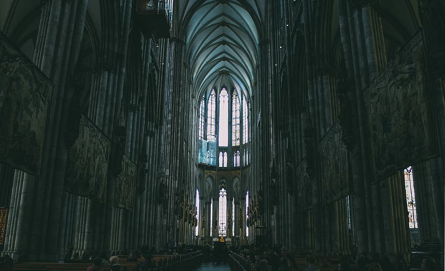 germany, köln, cologne cathedral, interior, gothic, windows, HD wallpaper