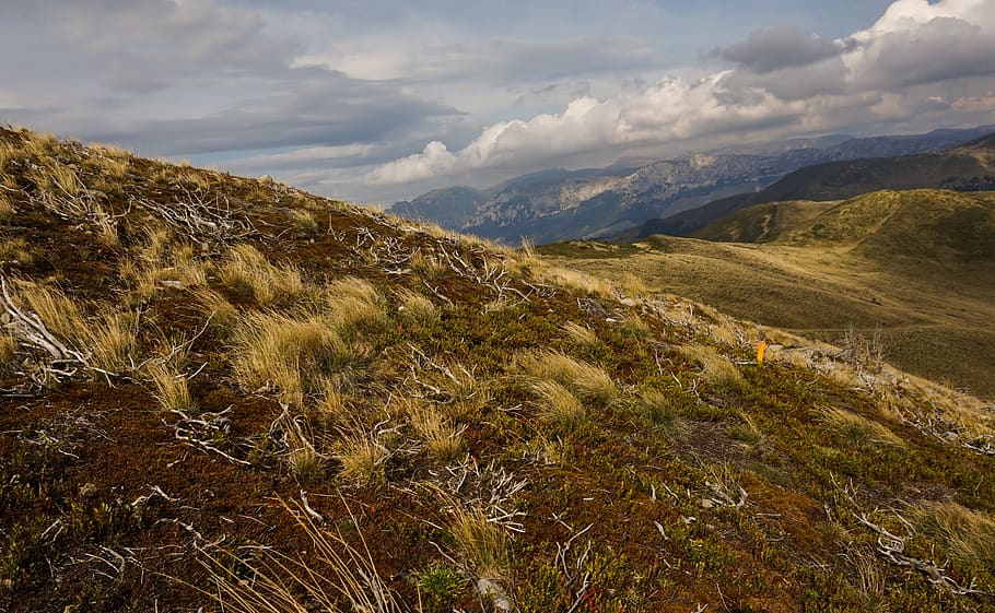 Landscape Photography of Steppe and Mountain Ranges, clouds, daylight HD wallpaper