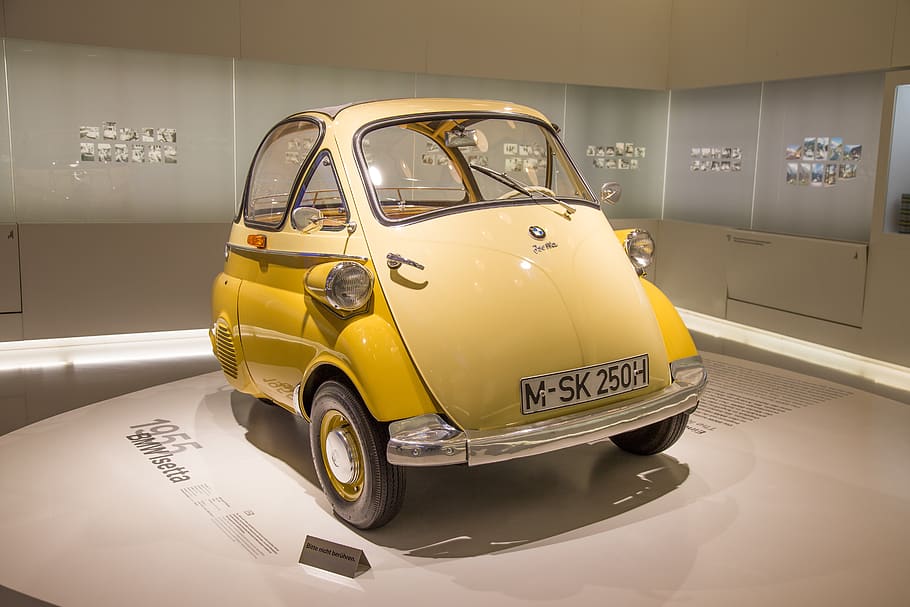 yellow and beige mini coupe, vehicle, automobile, transportation HD wallpaper