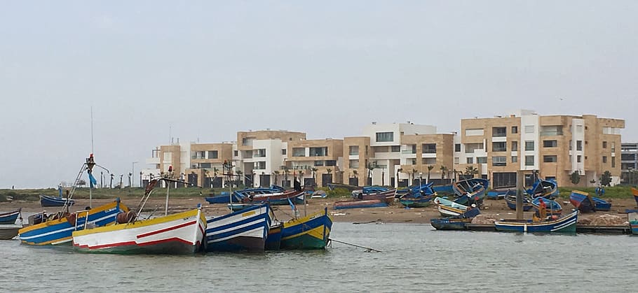 morocco, rabat, boat, harbour, boot, haven, water, transportation HD wallpaper