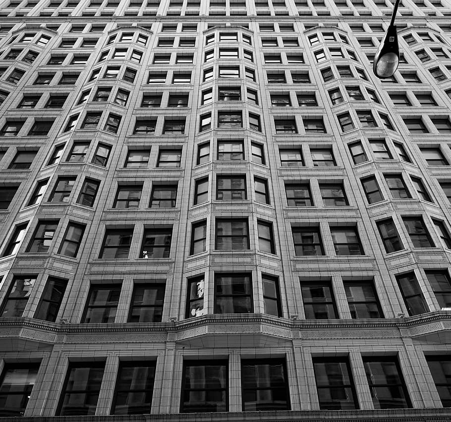 building, texture, windows, black and white, brick, architecture HD wallpaper