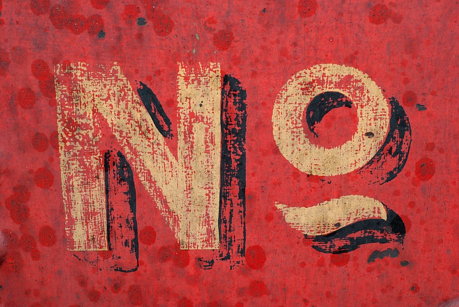 lettering, text, no, wall, red, painting, art, close-up, metal HD wallpaper