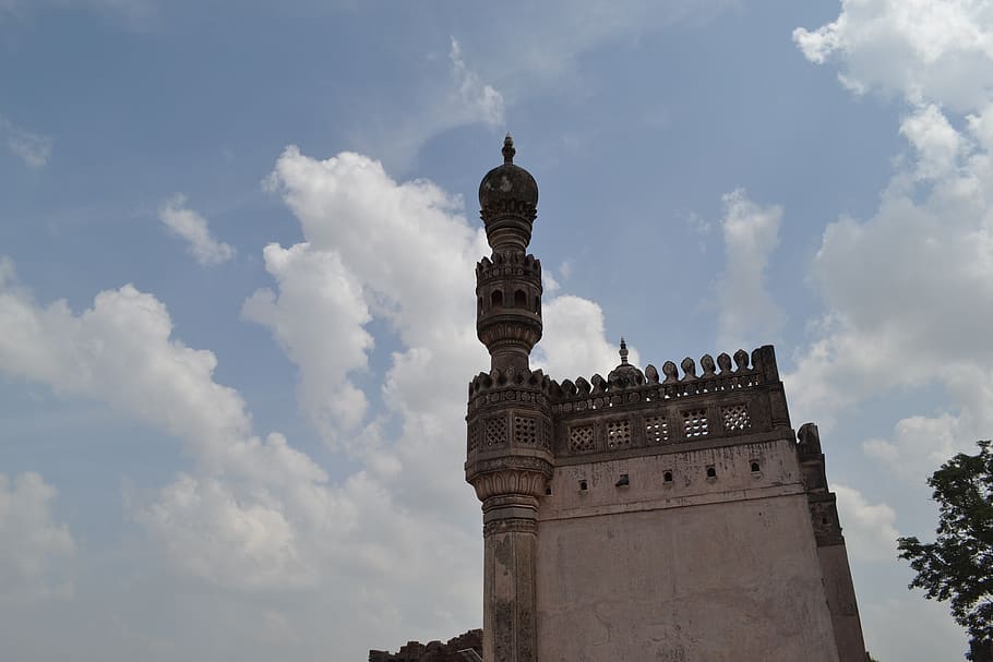india, hyderabad, golconda fort, architecture, monument, blue, HD wallpaper