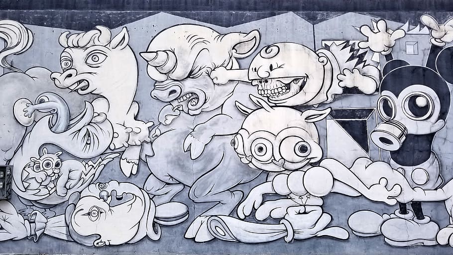 cartoon characters wall art, art and craft, creativity, no people HD wallpaper