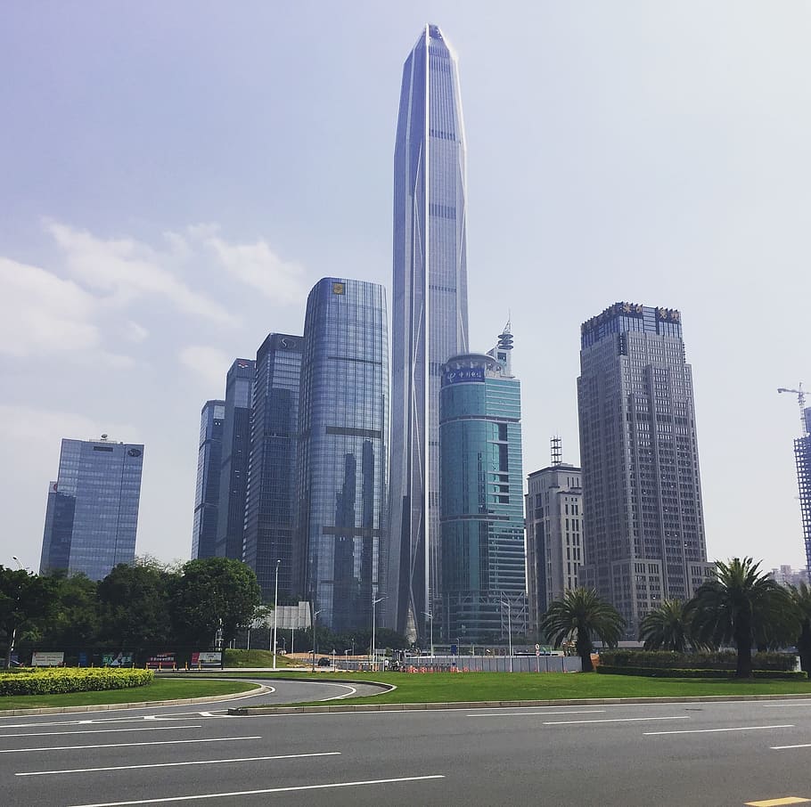 Photograph of City High-rise Buildings, building exterior, built structure HD wallpaper