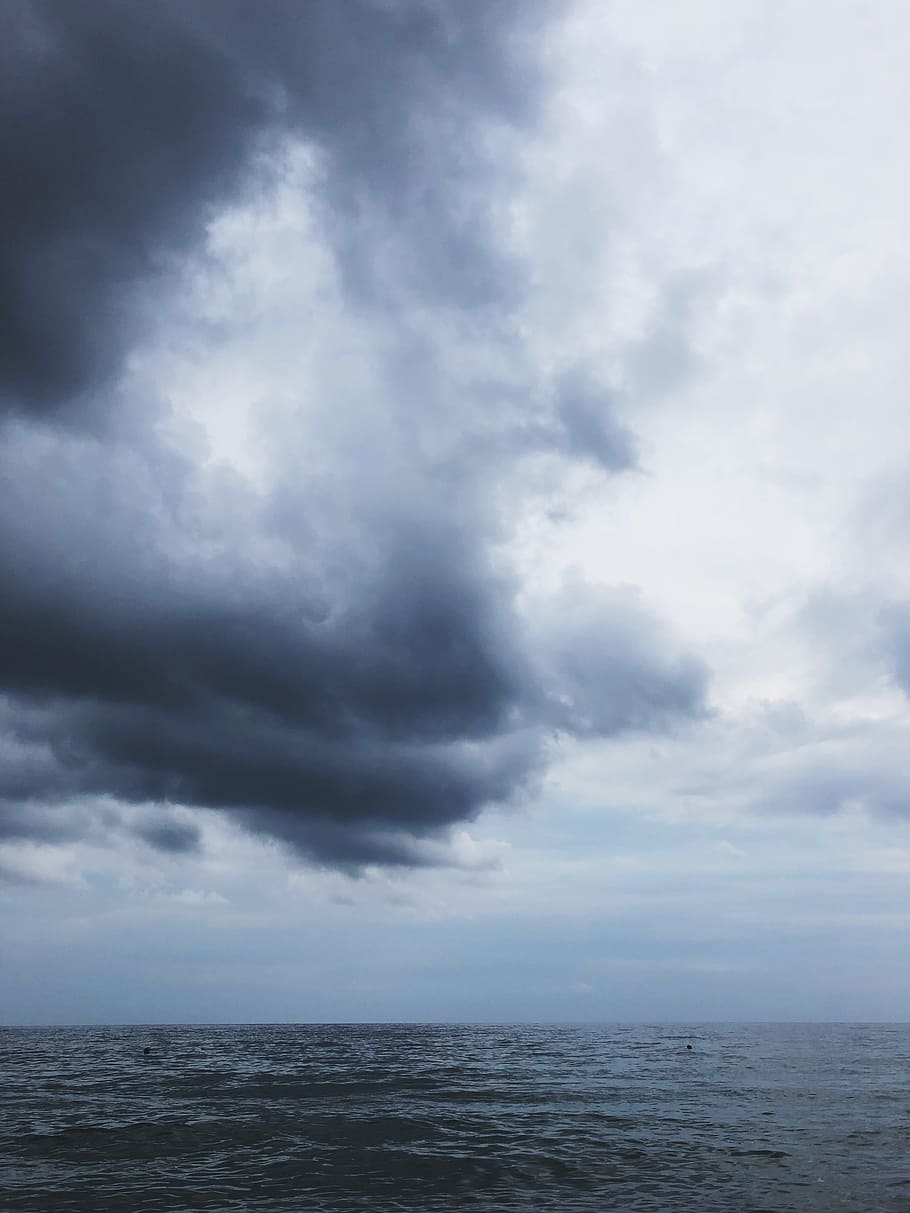 Scenic View of Ocean, cloudiness, clouds, cloudscape, cloudy HD wallpaper