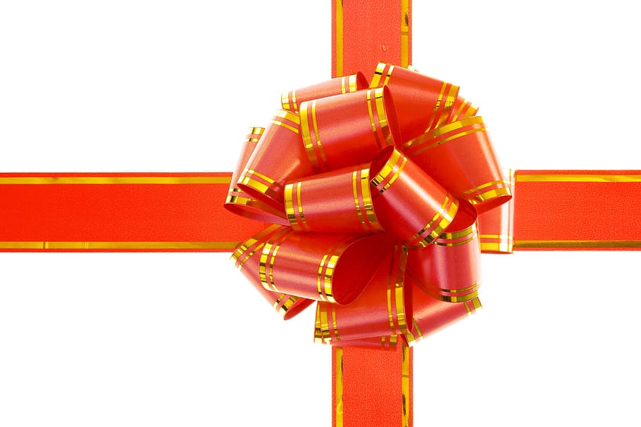 bow, ribbon, red, gift, holiday, white, shine, satin, background HD wallpaper