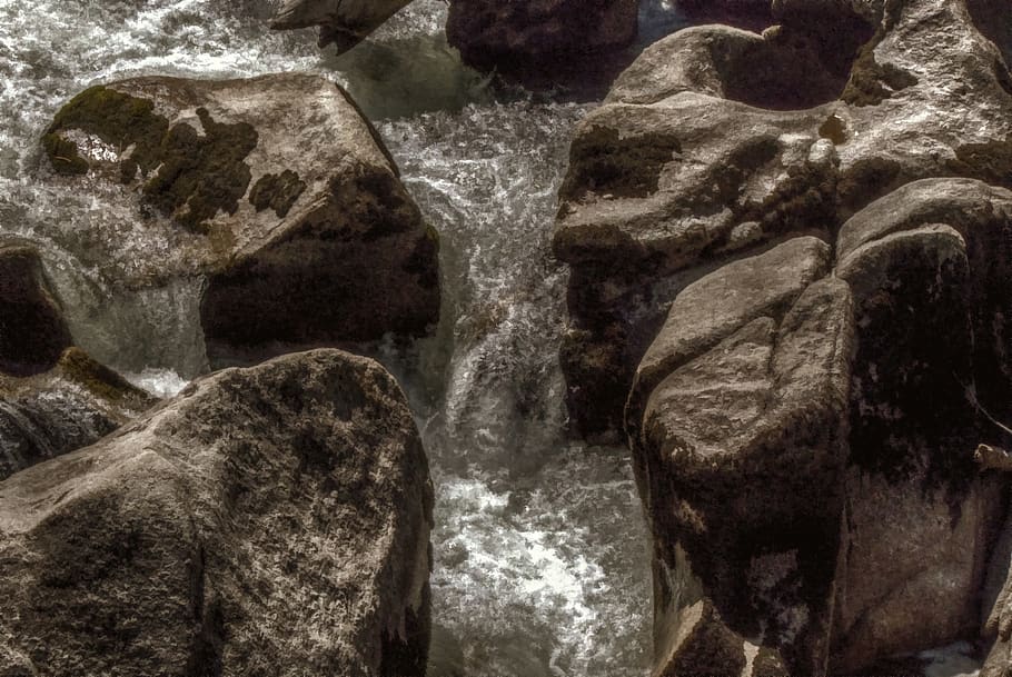 rocks, rapids, no people, close-up, solid, backgrounds, rock - object HD wallpaper