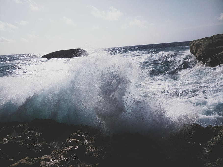 italie, s'archittu, water, sea, motion, rock, beauty in nature HD wallpaper