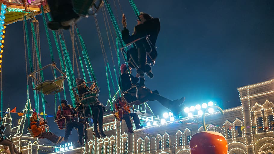 person, human, light, carousel, adventure, leisure activities HD wallpaper