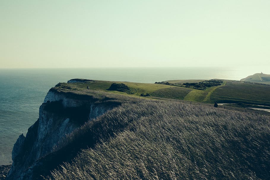 united kingdom, eastbourne, beachy head, sea, coast, england, HD wallpaper