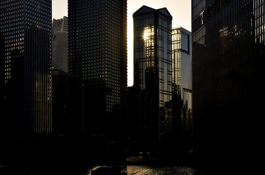 chicago, united states, magnificent mile, dark, vertical, skyscrapers