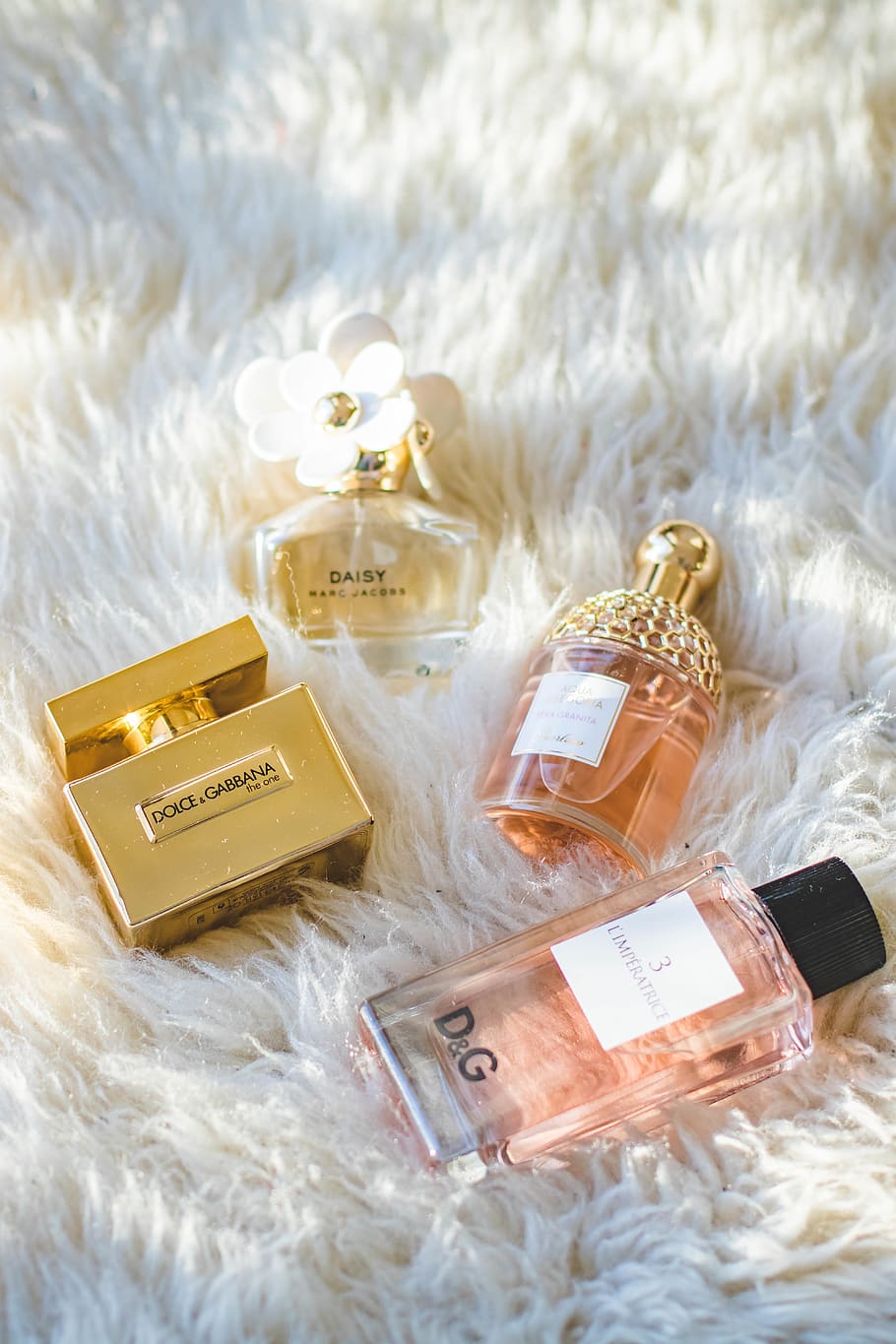 Assorted Dolce & Gabbana Fragrance Bottles, aroma, bathroom, bright