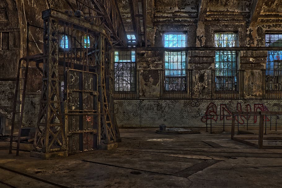 lost places, factory, pforphoto, industry, hall, abandoned, HD wallpaper