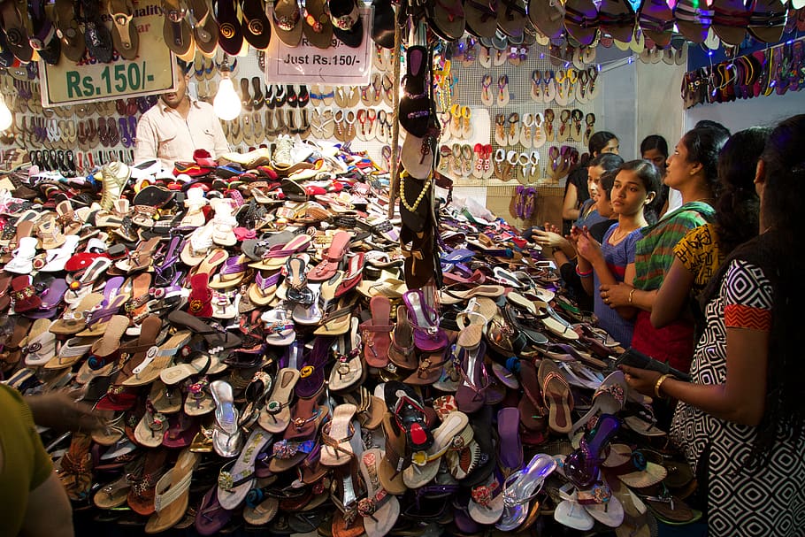 india, kottayam, colours, shoes, pattern, shopping, sandals, HD wallpaper