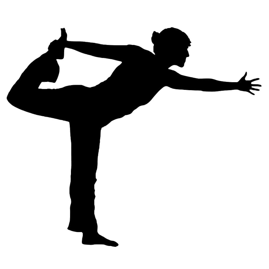 Healthy yoga workout silhouette., pilates, fitness, dancing, exercise