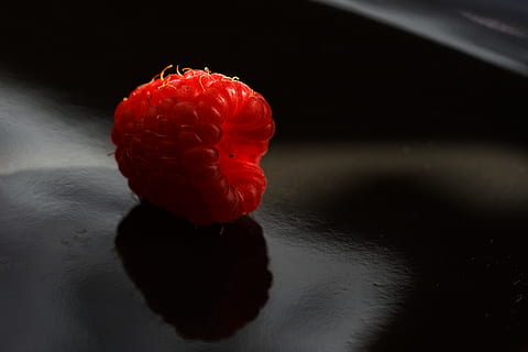 Close-up Photography of Red Cranberry on Black Surface, fruit HD wallpaper